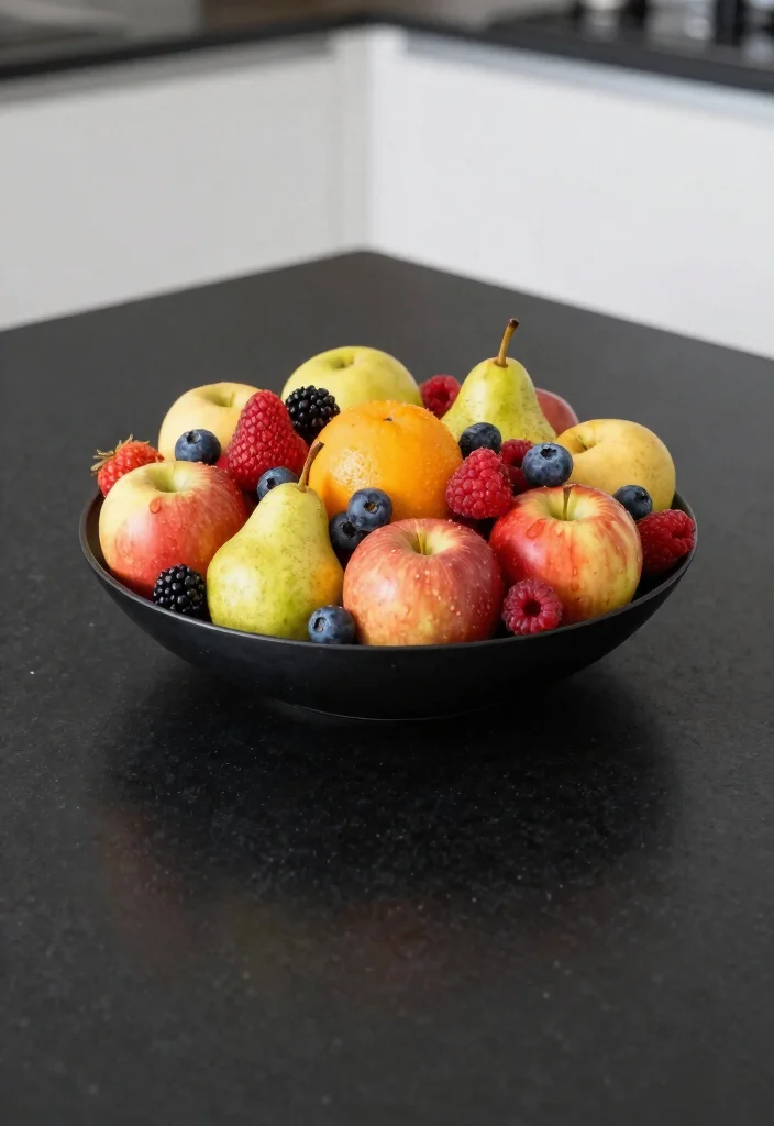 15 Black Kitchen Table Decor Ideas With Modern Edge - 13. Simple Fruit Centerpieces 1