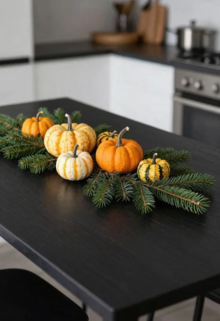 15 Black Kitchen Table Decor Ideas With Modern Edge - 8. Seasonal Decor Elements 1