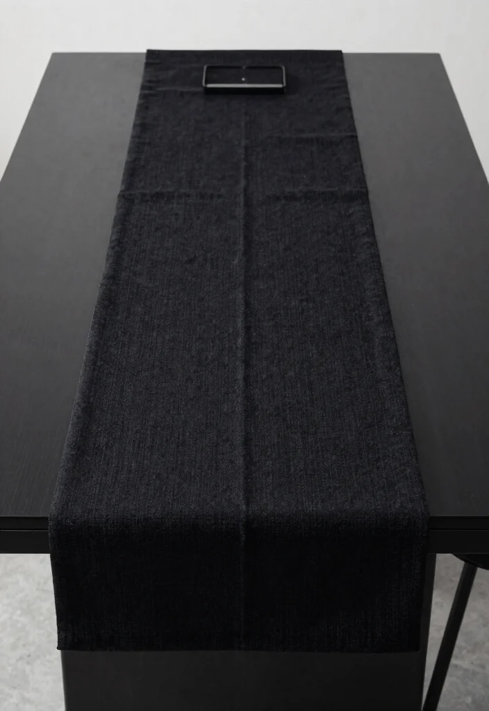 15 Black Kitchen Table Decor Ideas With Modern Edge - 9. Minimalist Table Runners 1