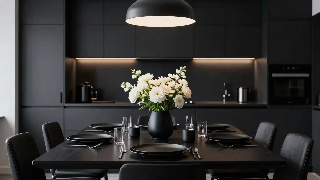 15 Black Kitchen Table Decor Ideas With Modern Edge