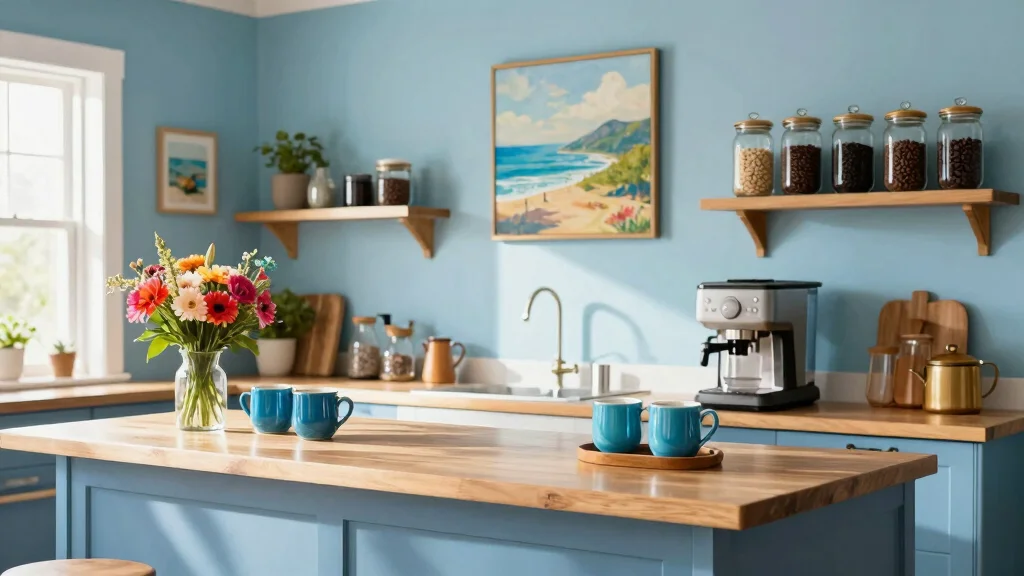 15 Blue Coffee Bar Ideas With Fresh Pop of Color