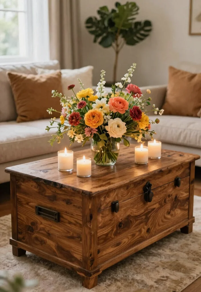 15 Cocktail Table Decor Wedding Ideas With Chic Details 44 15 Cocktail Table Decor Wedding Ideas With Chic Details - 14. Rustic Chests as Centerpieces 1