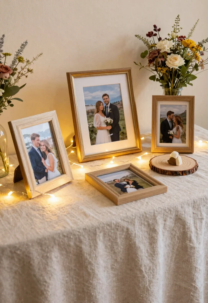 15 Cocktail Table Decor Wedding Ideas With Chic Details 24 15 Cocktail Table Decor Wedding Ideas With Chic Details - 4. Personal Touches with Photo Displays 1