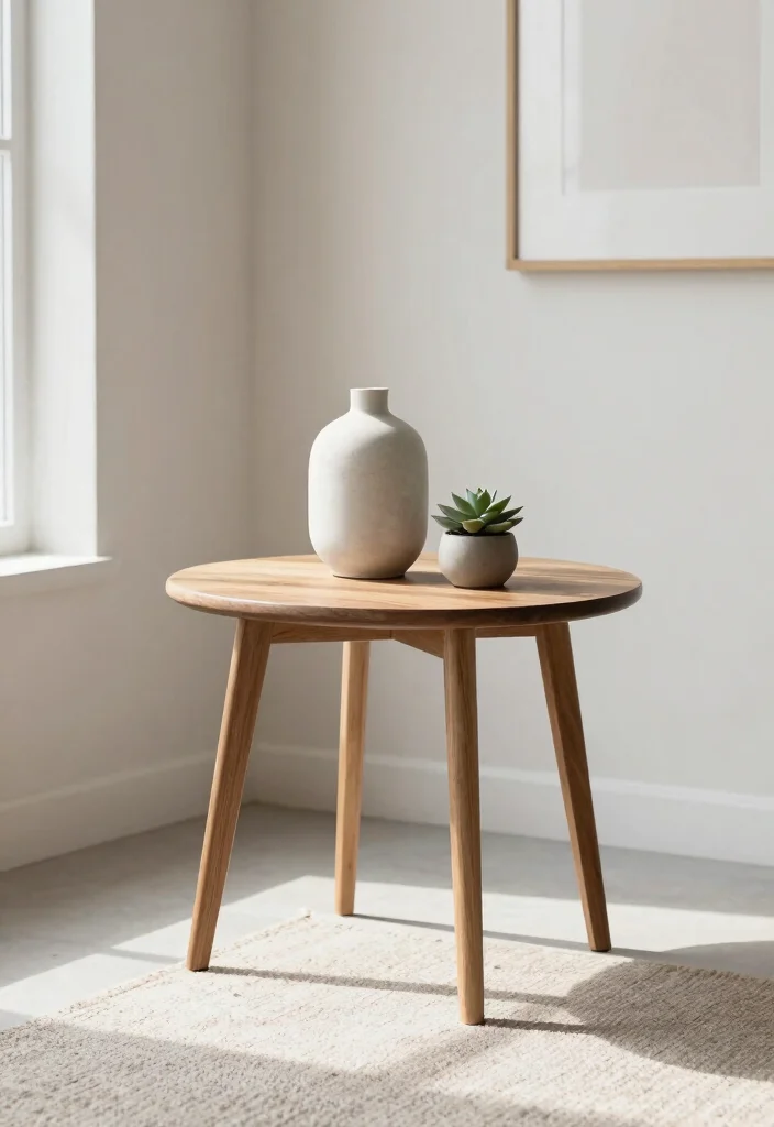 15 Corner Table Decor Ideas That Elevate Small Spaces - 1. Minimalist Magic 1