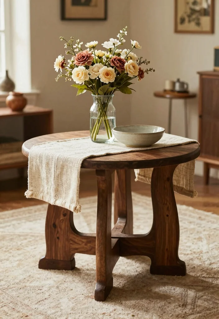 15 Corner Table Decor Ideas That Elevate Small Spaces - 3. Layered Textures 1