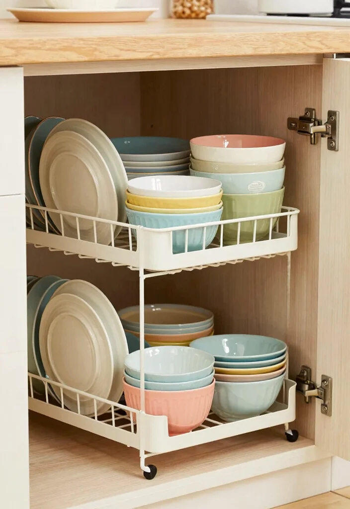 15 Kitchen Dishes Organization Ideas That Maximize Cabinets - 1. Stackable Dish Racks 1