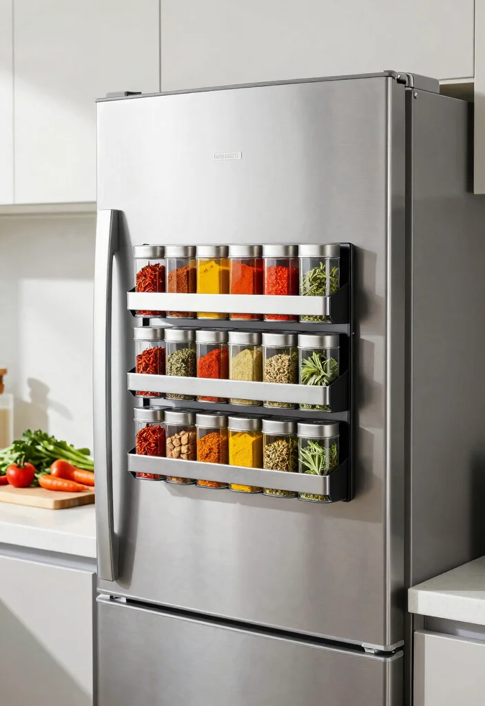 15 Kitchen Sink Organization Ideas That Feel Clean & Practical 2 15 Kitchen Sink Organization Ideas That Feel Clean & Practical - 2. Magnetic Spice Rack 1