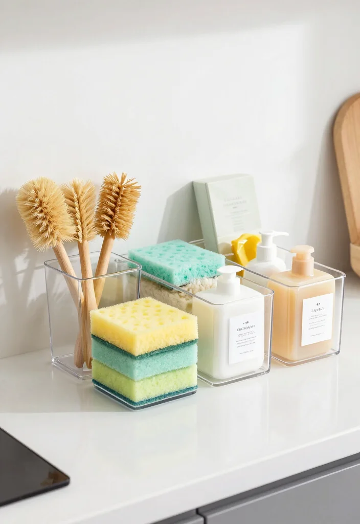 15 Kitchen Sink Organization Ideas That Feel Clean & Practical 19 15 Kitchen Sink Organization Ideas That Feel Clean & Practical - 9. Clear Containers for Easy Access 1