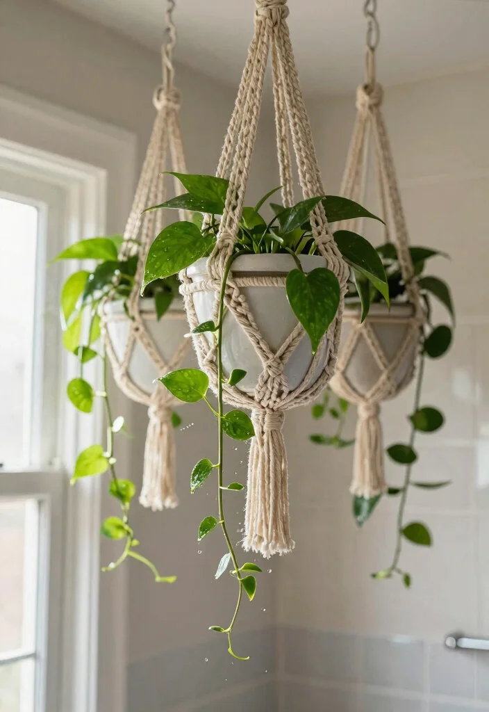 15 Plant Bathroom Decor Ideas That Feel Spa Inspired - 1. Lush Hanging Planters 1