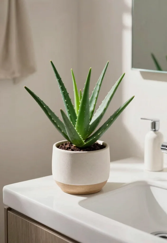 15 Plant Bathroom Decor Ideas That Feel Spa Inspired - 2. Invigorating Aloe Vera 1