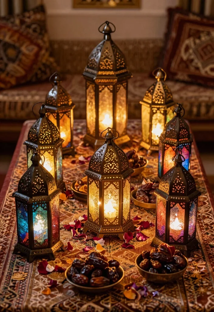 15 Ramadan Table Decor Ideas With Elegant Details - 1. Lantern-Inspired Centerpieces 1