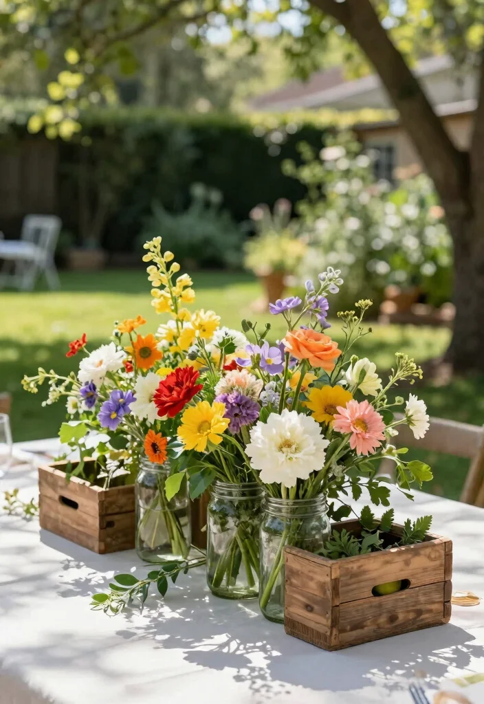15 Simple Baby Shower Table Decor Ideas That Look Sweet - 1. Flower Power: Eco-Friendly Centerpieces 1