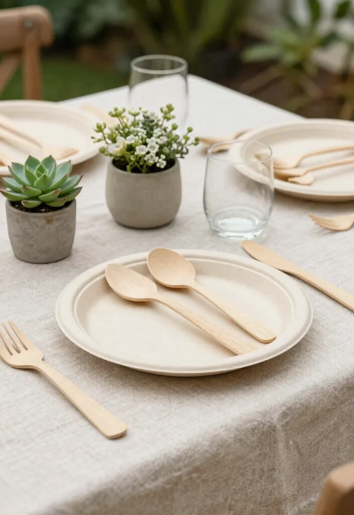 15 Simple Baby Shower Table Decor Ideas That Look Sweet - 4. Biodegradable Party Supplies 1