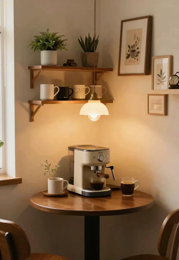 15 Small Coffee Bar Ideas Counter Space That Maximize Every Inch 15 15 Small Coffee Bar Ideas Counter Space That Maximize Every Inch - 5. Corner Coffee Station for Utilization 1