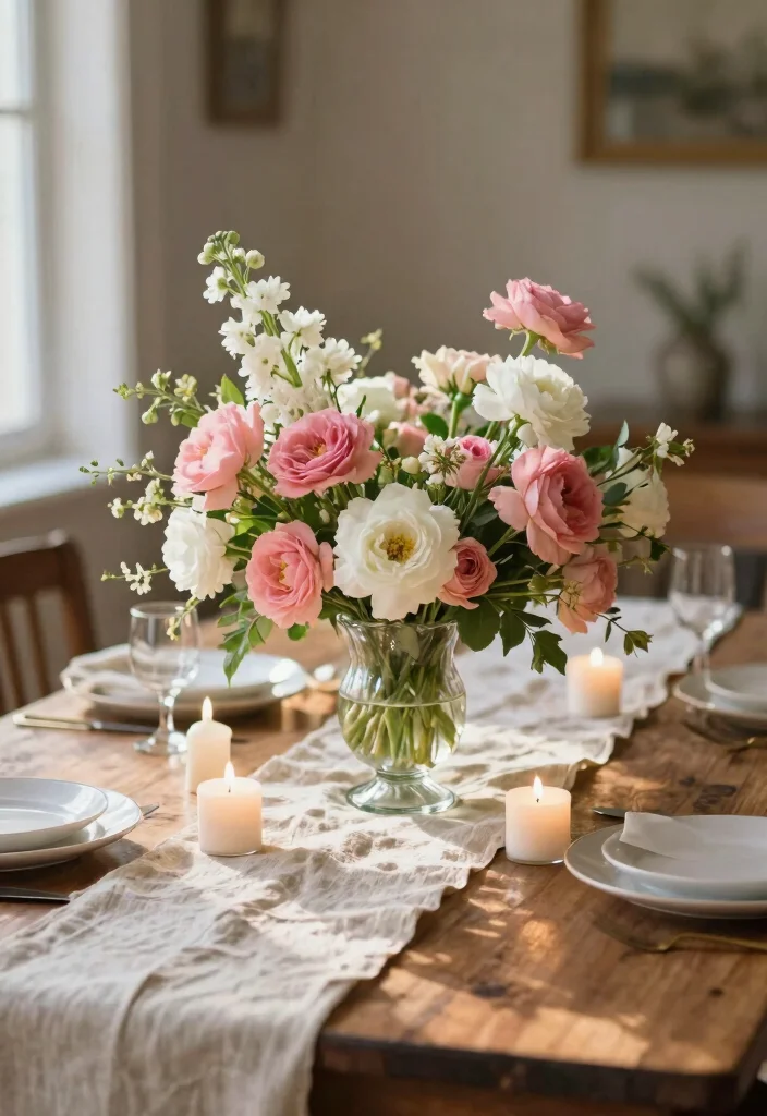 15 Traditional Table Decor Ideas With Timeless Style - 4. Seasonal Floral Arrangements 1