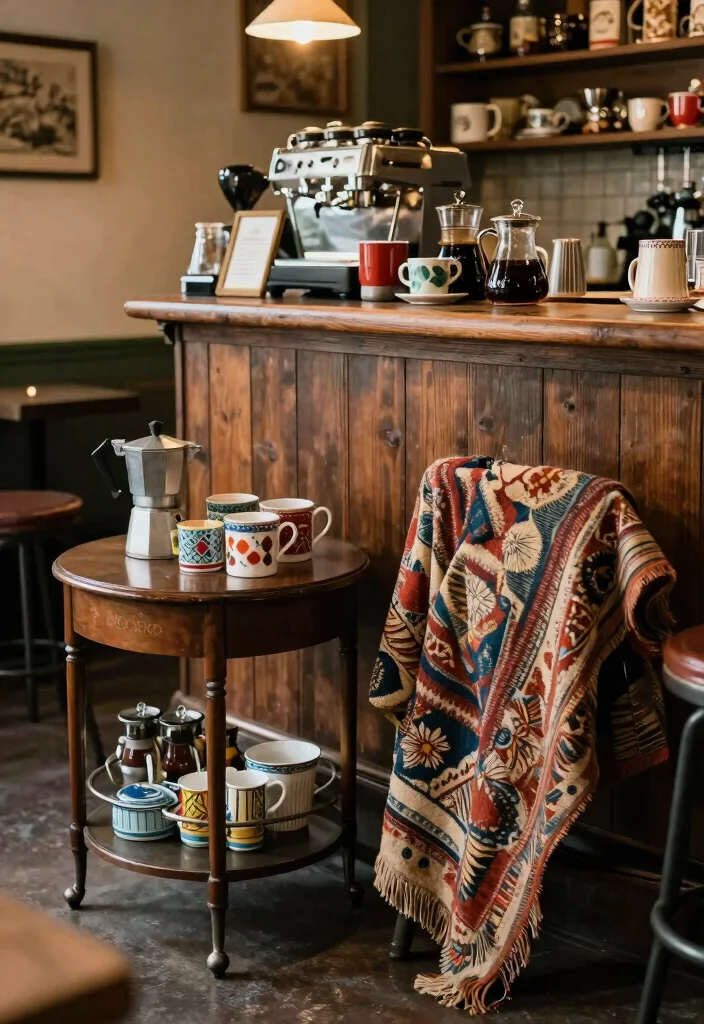 15 Work Coffee Bar Ideas That Boost Office Energy - 7. Vintage Coffee Bar 1