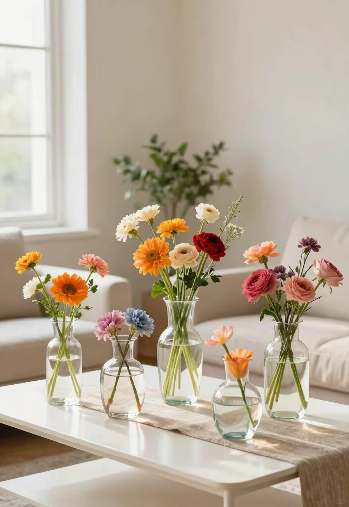 16 Acrylic Table Decor Ideas With Modern Minimal Style - 1. Clear Acrylic Vases 1