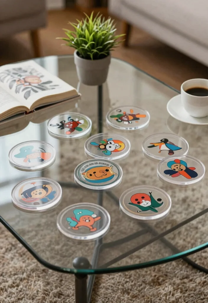 16 Acrylic Table Decor Ideas With Modern Minimal Style - 10. Acrylic Coasters 1