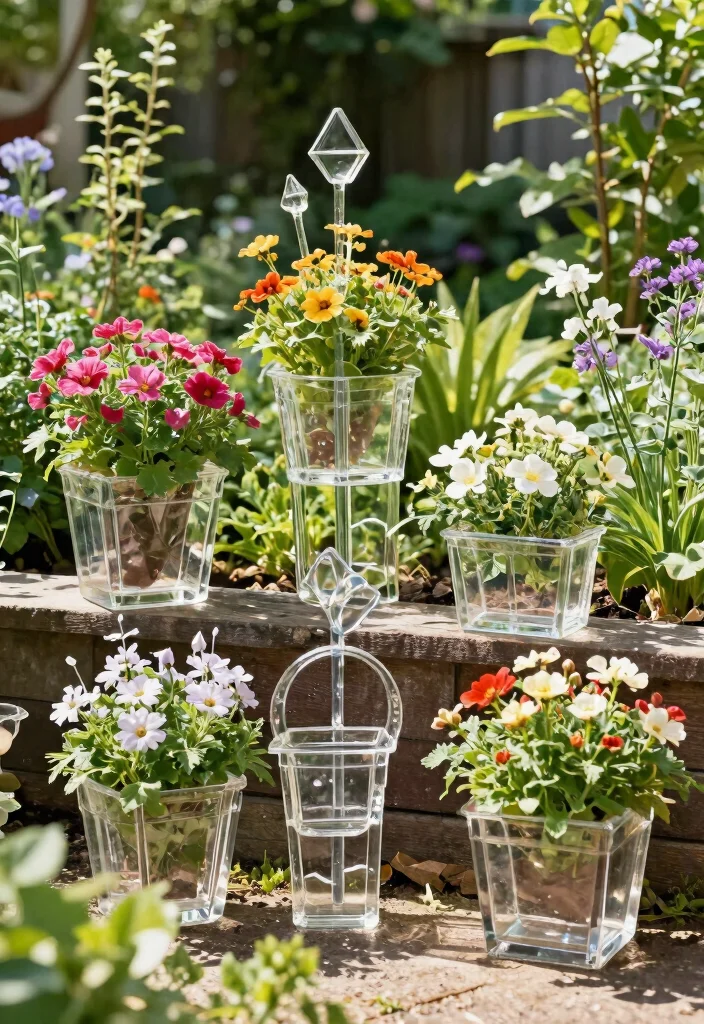 16 Acrylic Table Decor Ideas With Modern Minimal Style - 14. Acrylic Garden Decor 1