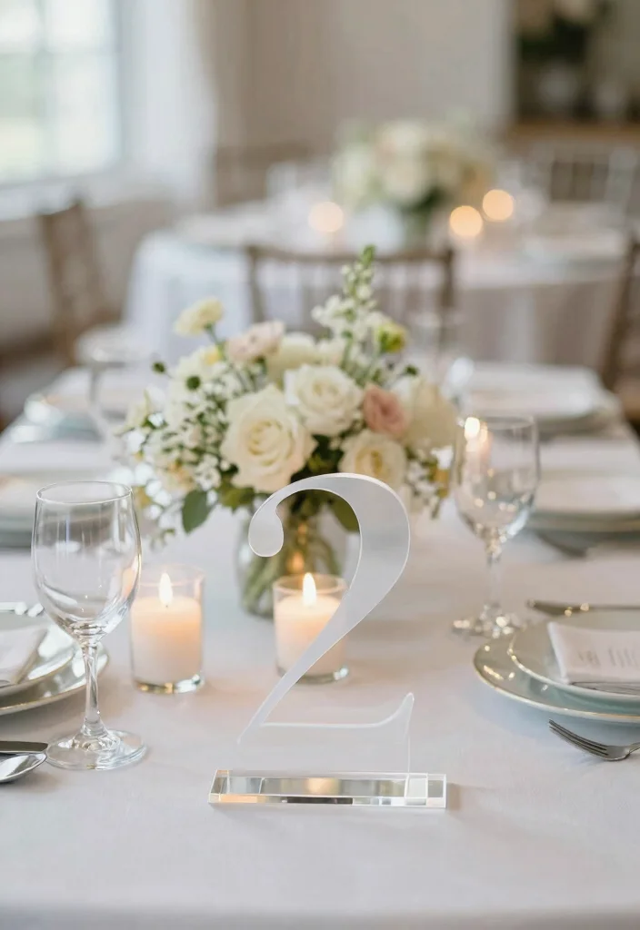16 Acrylic Table Decor Ideas With Modern Minimal Style - 16. Acrylic Table Numbers for Events 1