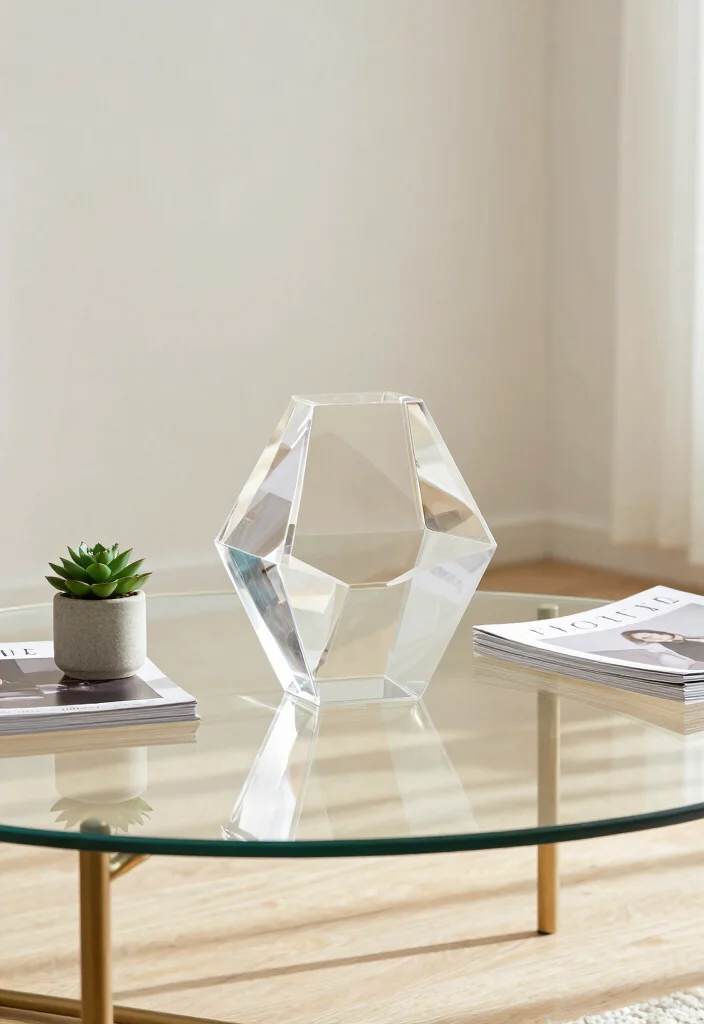 16 Acrylic Table Decor Ideas With Modern Minimal Style - 3. Geometric Acrylic Sculptures 1