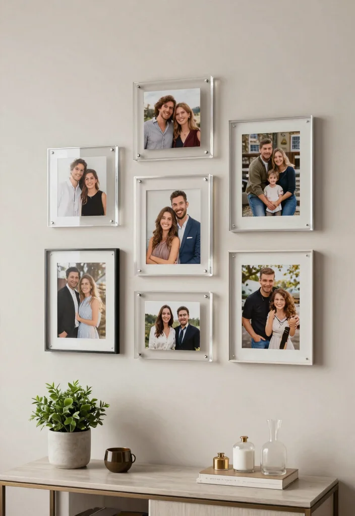 16 Acrylic Table Decor Ideas With Modern Minimal Style - 8. Acrylic Picture Frames 1