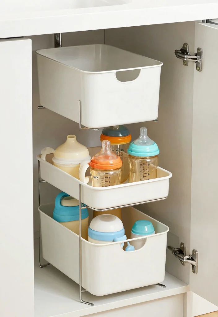 16 Baby Bottle Organization Kitchen Ideas That Stay Tidy - 15. Under-Sink Organization 1