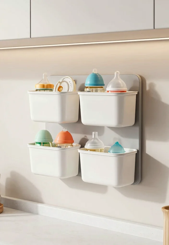 16 Baby Bottle Organization Kitchen Ideas That Stay Tidy - 7. Magnetic Strips 1