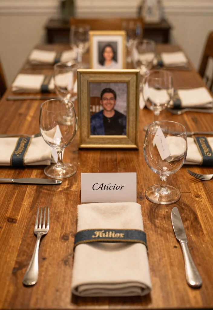 16 Black and White Table Decor Ideas With Bold Contrast - 14. Personal Touches 1