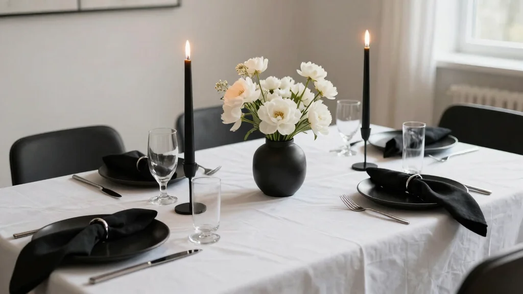 16 Black and White Table Decor Ideas With Bold Contrast