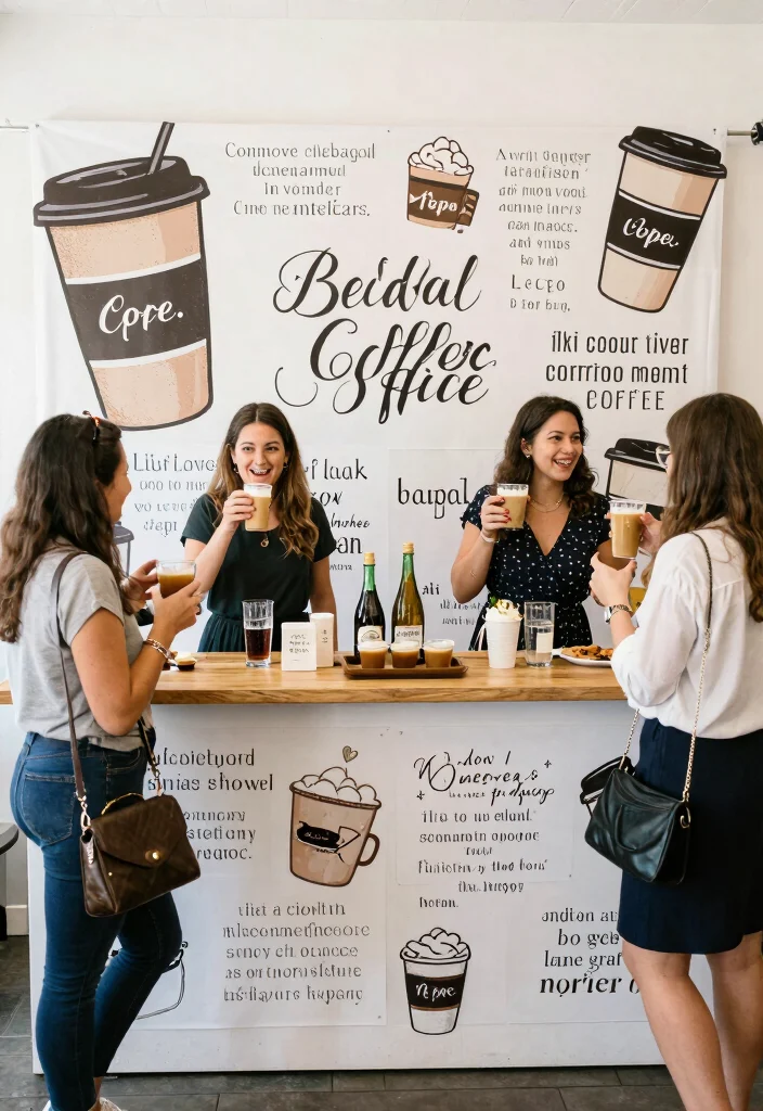 16 Bridal Shower Coffee Bar Ideas With Sweet Elegant Touch - 14. Coffee Bar Photography Corner 1