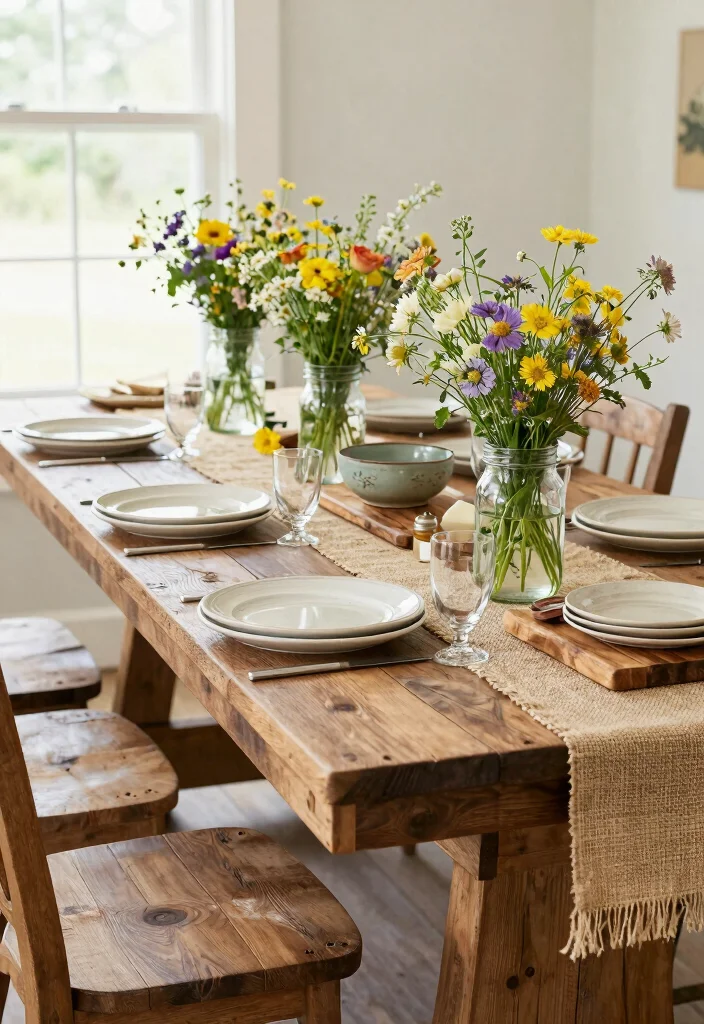 16 Buffet Table Ideas Decor That Impress Guests - 1. Rustic Farmhouse Charm 1
