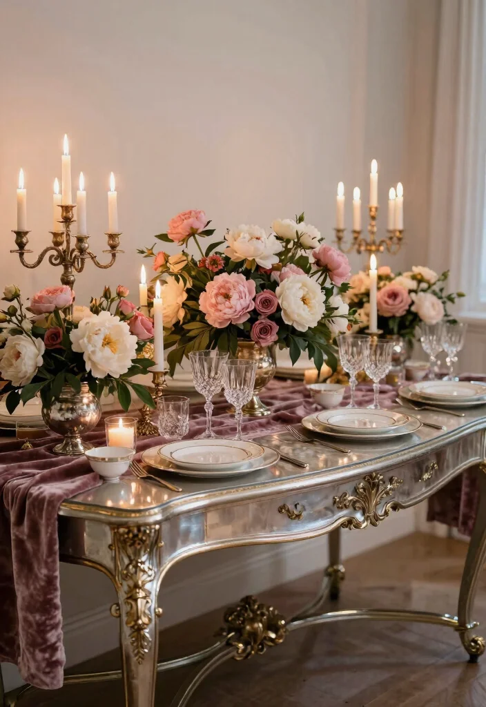16 Buffet Table Ideas Decor That Impress Guests - 2. Glamorous Vintage Elegance 1