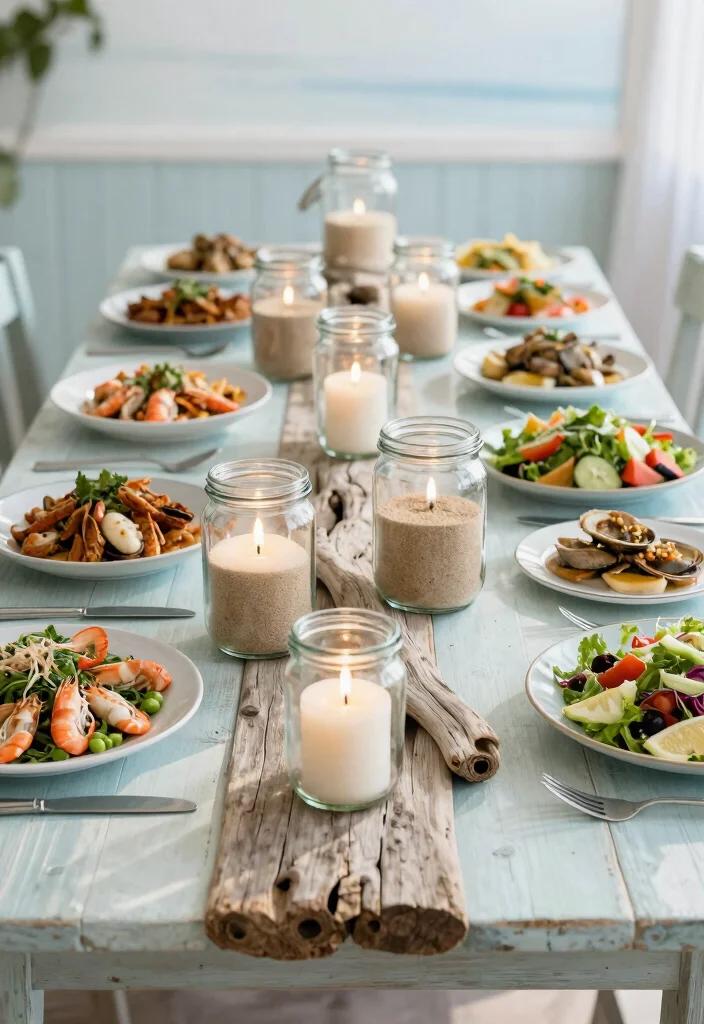 16 Buffet Table Ideas Decor That Impress Guests - 6. Coastal Vintage Vibes 1