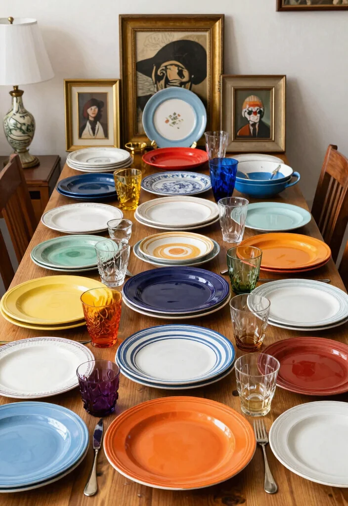 16 Buffet Table Ideas Decor That Impress Guests - 7. Eclectic Vintage Mix 1