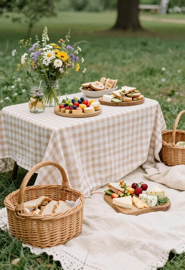 16 Buffet Table Ideas Decor That Impress Guests - 8. Charming Country Picnic 1