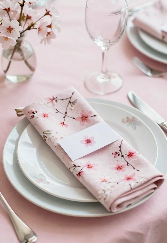 16 Cherry Blossom Table Decor Ideas With Soft Romantic Vibes - 2. Cherry Blossom Place Settings 1