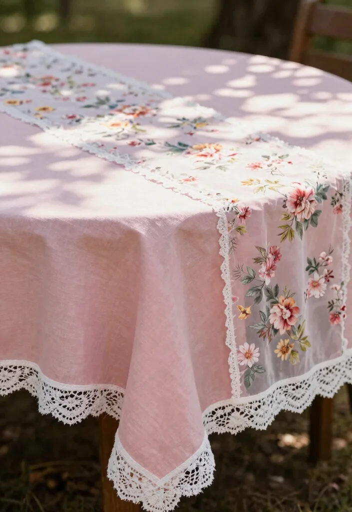 16 Cherry Blossom Table Decor Ideas With Soft Romantic Vibes - 3. Cherry Blossom Themed Table Linens 1