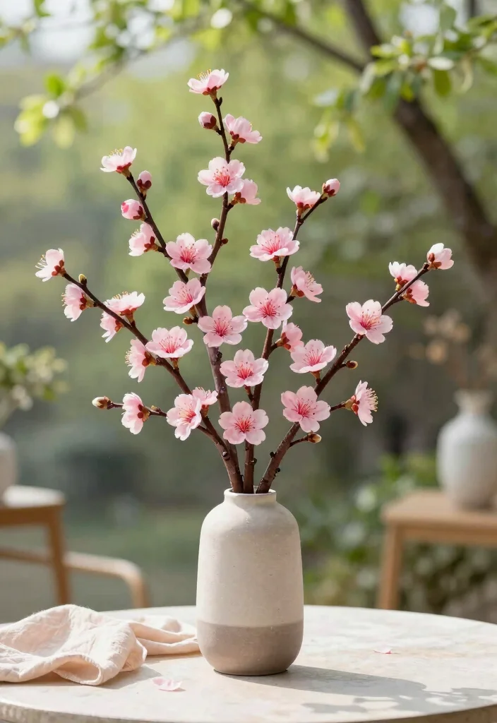 16 Cherry Blossom Table Decor Ideas With Soft Romantic Vibes - 6. DIY Cherry Blossom Branch Decor 1
