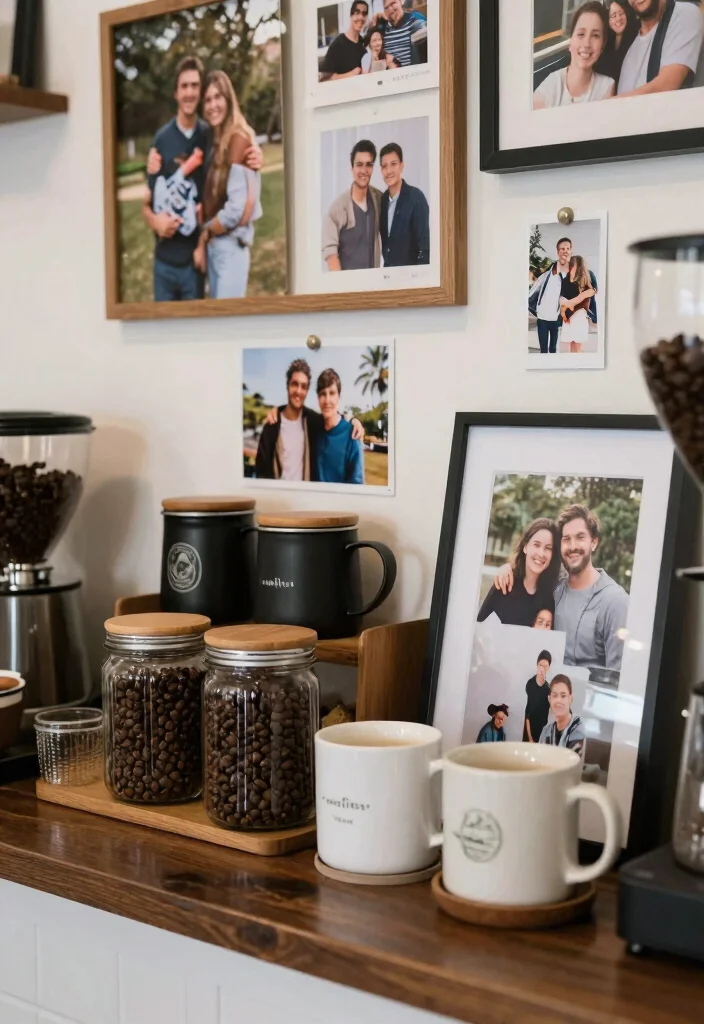 16 Coffee Bar Design Ideas That Look Sleek & Functional - 16. Coffee Bar with a Personal Touch 1