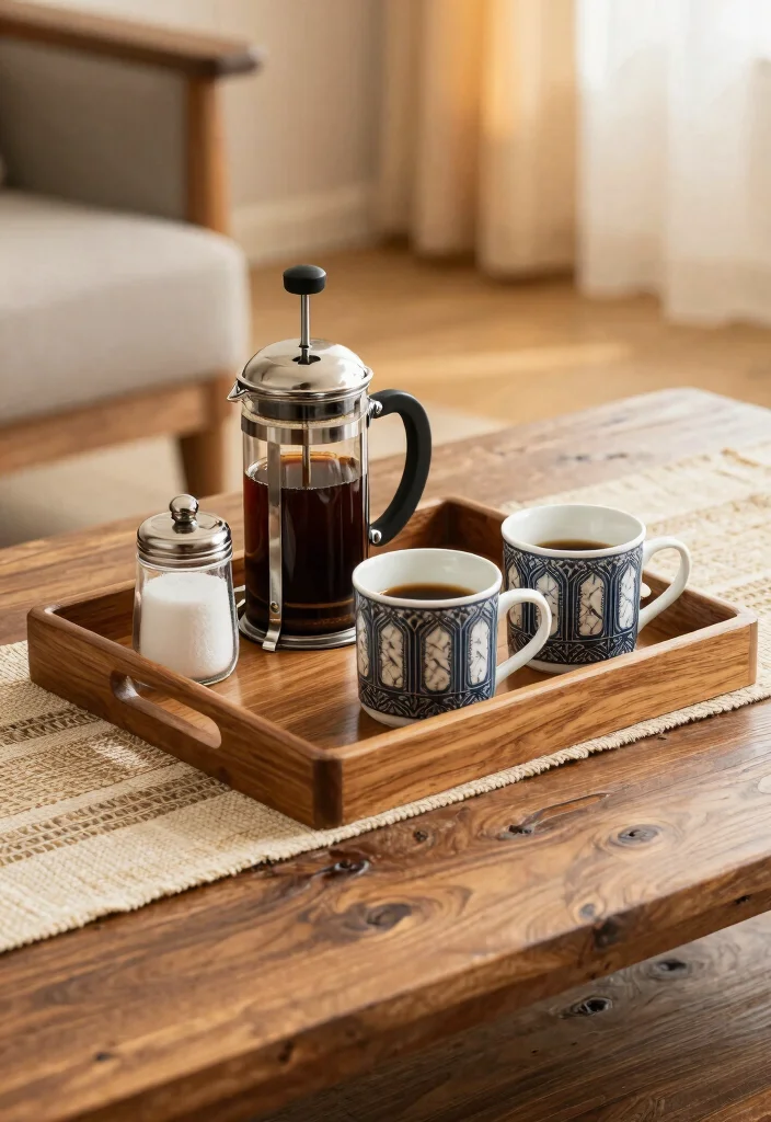 16 Coffee and Bar Station Ideas With Stylish Setup - 4. Unique Serving Trays 1