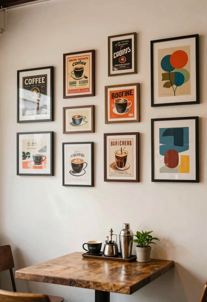 16 Coffee and Bar Station Ideas With Stylish Setup - 5. Customized Wall Art 1