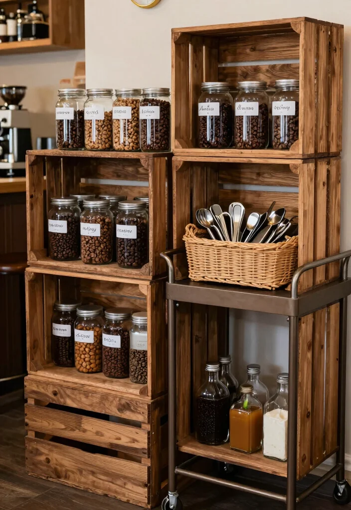 16 Coffee and Bar Station Ideas With Stylish Setup - 6. Creative Storage Solutions 1