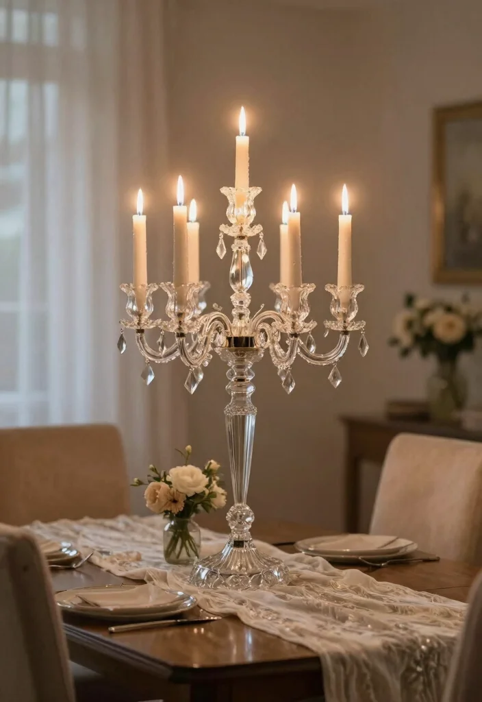 16 Crystal Table Decor Ideas With Elegant Sparkle - 1. Grand Crystal Candelabras 1