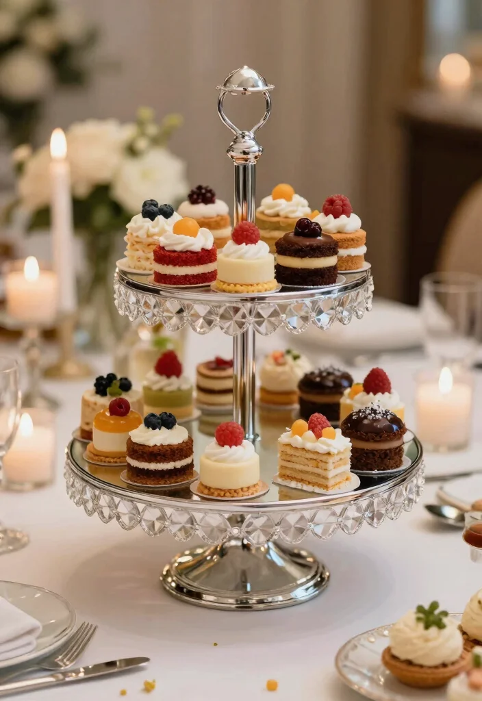16 Crystal Table Decor Ideas With Elegant Sparkle - 10. Crystal Dessert Stands 1