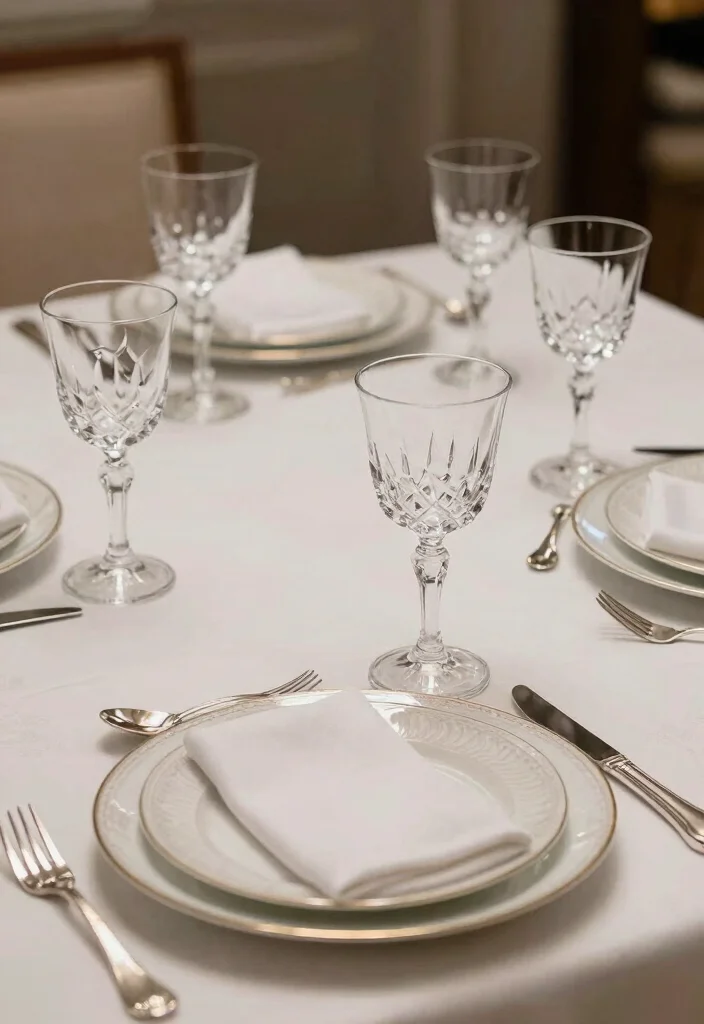 16 Crystal Table Decor Ideas With Elegant Sparkle - 11. Crystal-Themed Place Settings 1