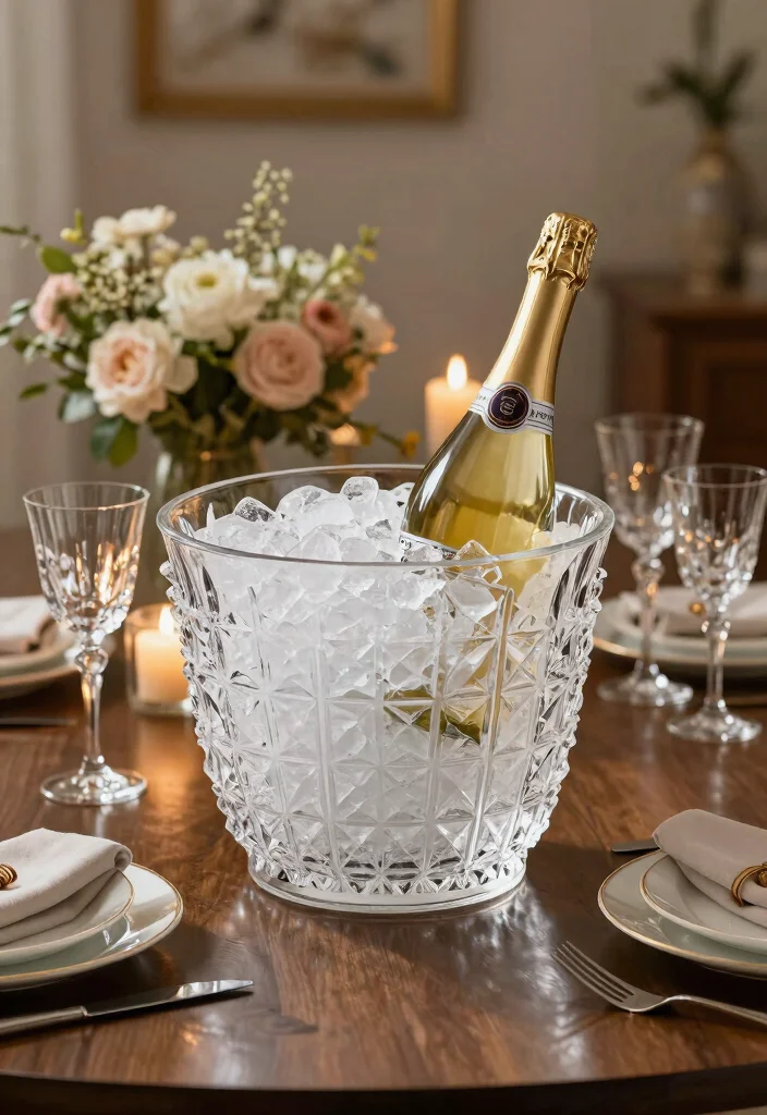16 Crystal Table Decor Ideas With Elegant Sparkle - 12. Crystal Ice Buckets 1