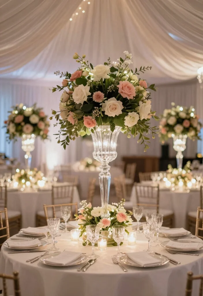 16 Crystal Table Decor Ideas With Elegant Sparkle - 14. Crystal-Themed Wedding Decor 1