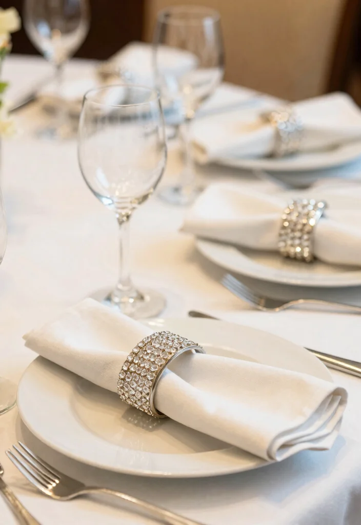 16 Crystal Table Decor Ideas With Elegant Sparkle - 7. Elegant Crystal Napkin Rings 1