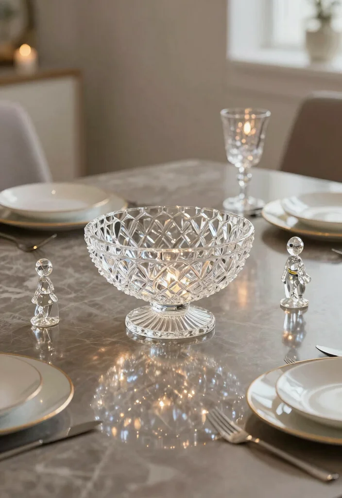 16 Crystal Table Decor Ideas With Elegant Sparkle - 8. Shimmering Crystal Table Accents 1